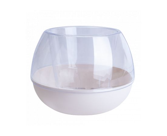 Pot plastic Aleana Sfera d14 transparent white rose