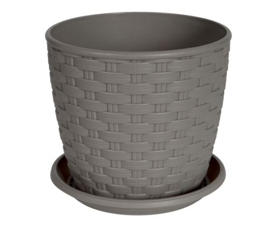 Plastic flower pot with a stand Aleana Rotang 20x18 cocoa