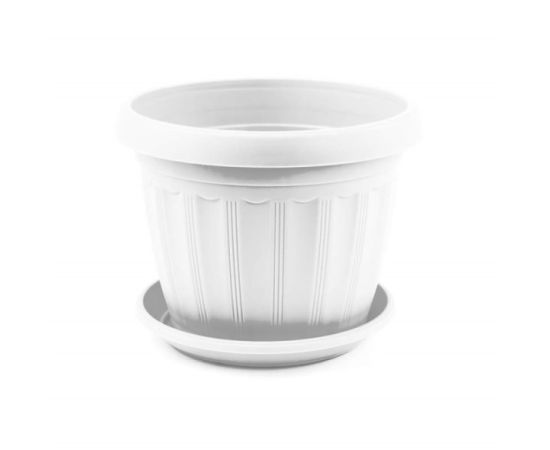 Plastic flower pot with a stand Aleana Terra 25х19 white