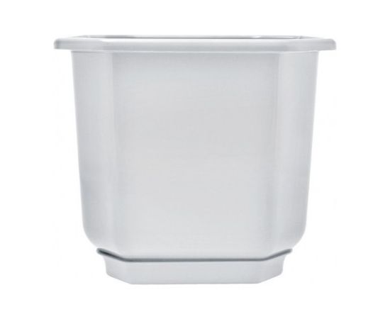 Plastic flower pot with stand Aleana Dama 24x24 white