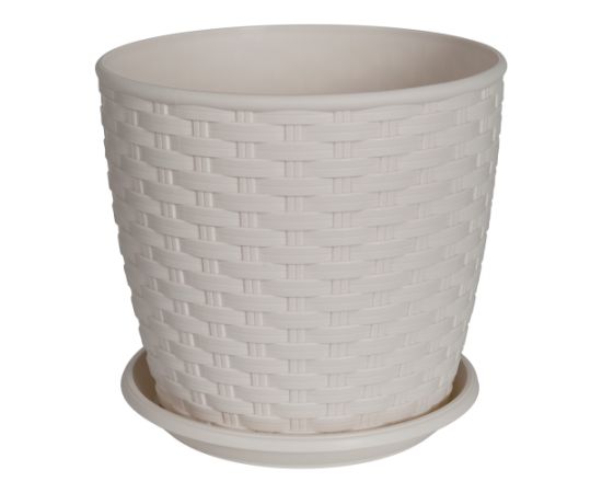 Plastic flower pot with irrigation Aleana Rotang 24x22 white rose