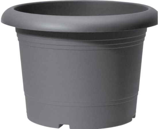 Pot plastic street Scheurich 322/45 metallic grey 45 cm