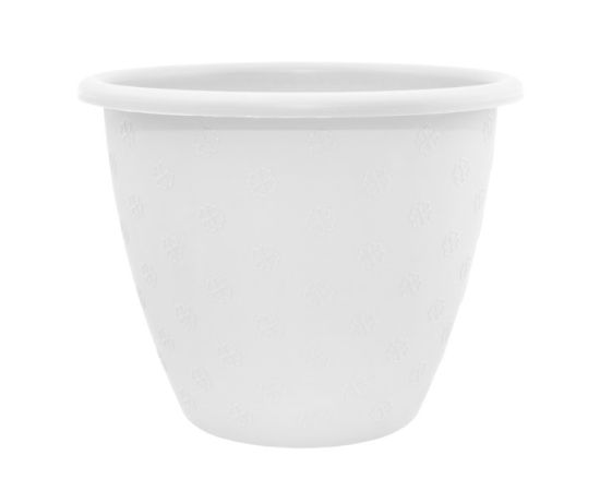 Plastic flower pot with a stand Aleana Verona 13x10 white