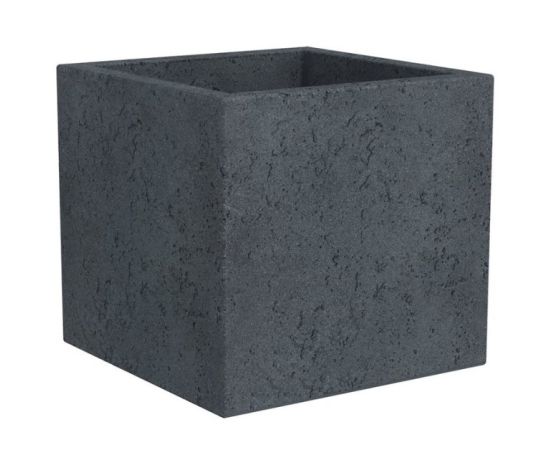 Уличный пластиковый горшок Scheurich 240/40 C-CUBE STONY BLACK