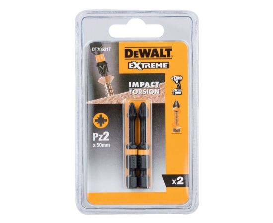 Bit impact DeWalt IMPACT Torsion DT70531T-QZ PZ2 50 mm 2 pcs