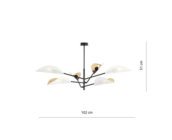 Chandelier EMIBIG VENE 6 E14 6x MAX 40W white gold