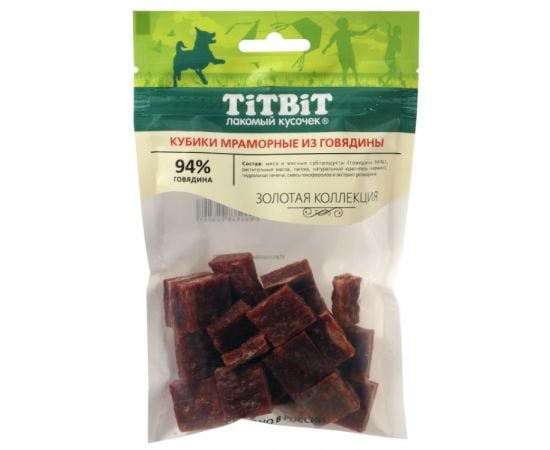 Marble cubes for cattle, dogs gold collection TitBit 80 gr