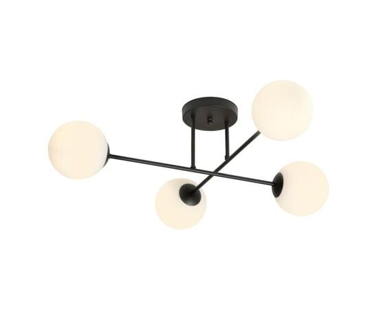 Chandelier EMIBIG ROMA 4 metal black glass opal 1232/4