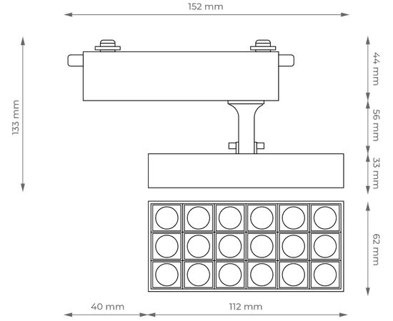 სანათი ტრეკი DPM LED X-LINE 10W 4000K 900Lm თეთრი STR2-10W-W