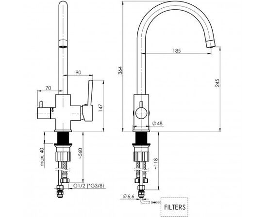 Kitchen faucet Rubineta ULTRA-32