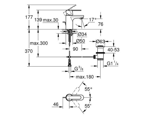 Washbasin faucet Grohe Get 32883000