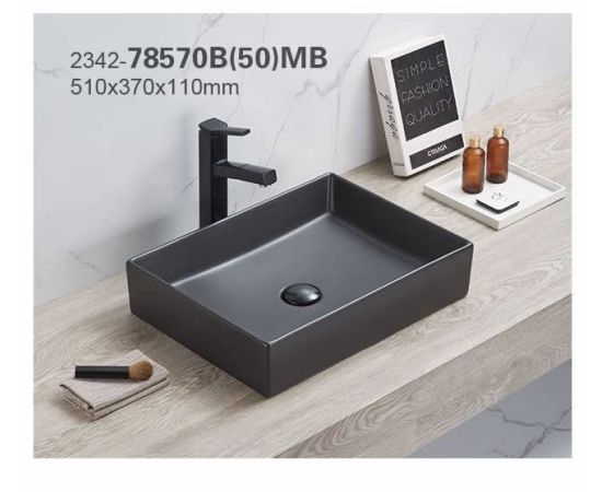 Washbasin Pate Square 78570B(50)MB Matt black