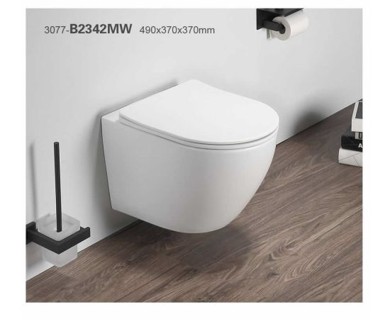 Wall hung toilet Pate B2342 Rimless Glossy white