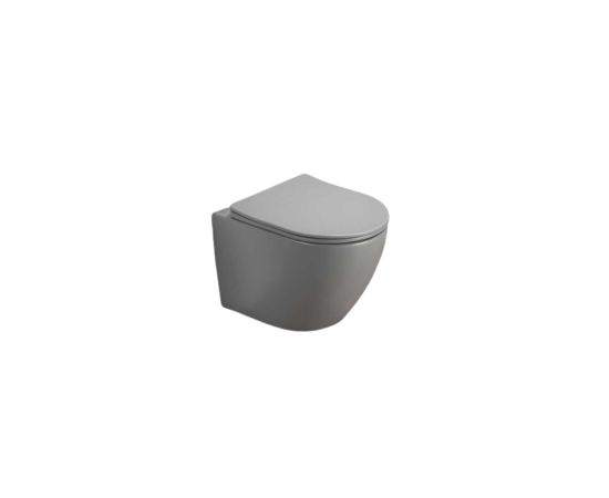 Wall hung toilet Pate B2342MH Rimless Matt Cement gray