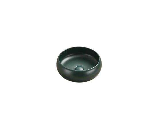 Washbasin Pate Round 113MDG Glossy Dark green