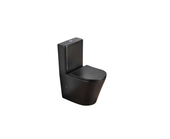 Toilet floor-standing Pate A2330XMB Rimless two-piece black Matt P-TRAP