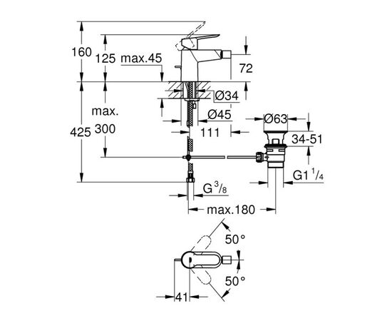 Bidet faucet Grohe Start Edge 23345000