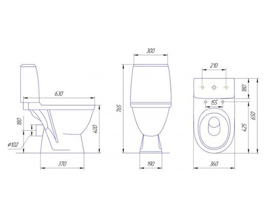 Toilet-Compact Rosa "PREMIER"