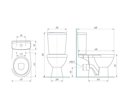 Toilet-bowl compact Rosa RIO