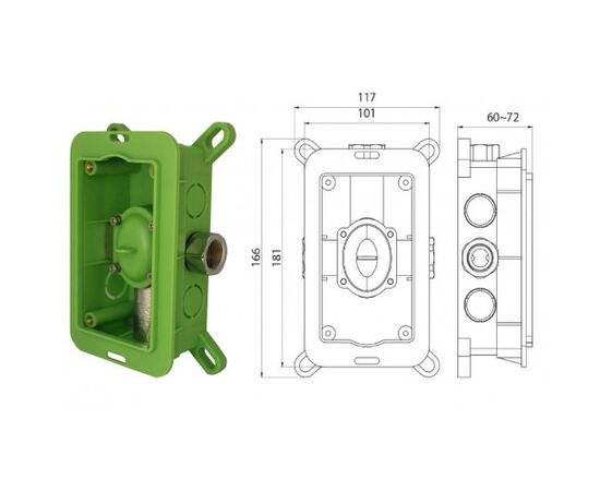 Hidden installation shower system Rubineta 625014 Kubo-1F-Uno (6in1)