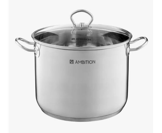 Pot Ambition ACERO 22 cm / 6.8 l with glass lid