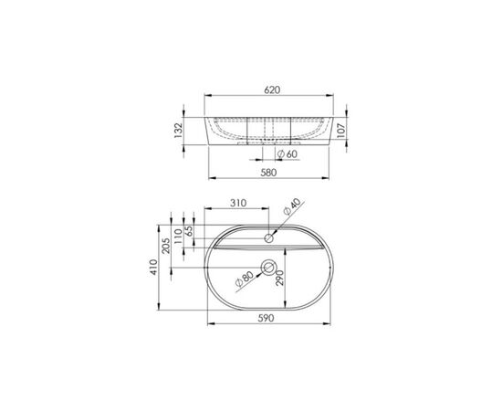 ხელსაბანი დასადები Elita Babette 145102 Stone Matt 62x41