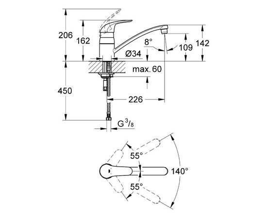 Kitchen faucet Grohe Start Eco 31341000