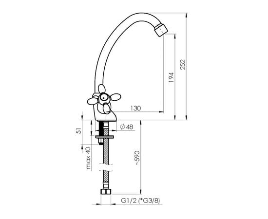 Kitchen faucet Rubineta Milano-8