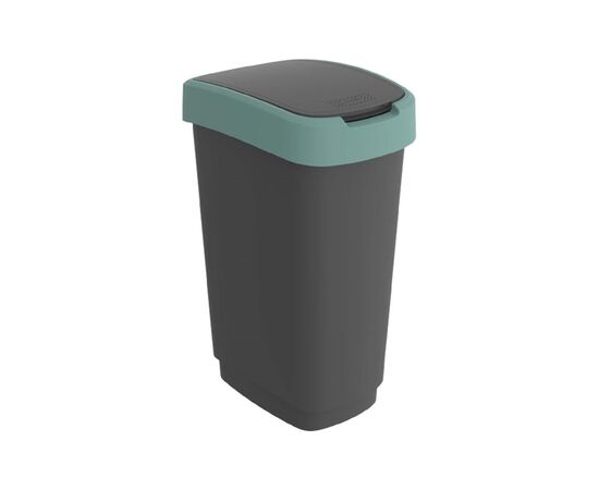 Trash can Rotho 50L TWIST green-black