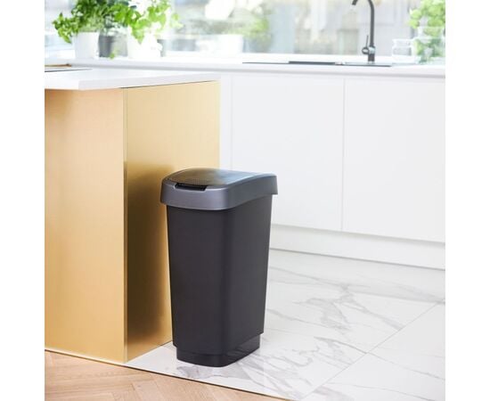 Trash can Rotho TWIST 50l gray