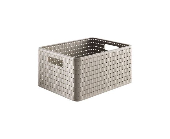 Storage basket Rotho 18L COUNTRY A4 cappuccino