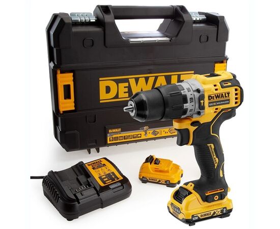 სჭვალსახრახნი აკუმულატორის უნახშირო DeWalt DCD706D2-QW 12V