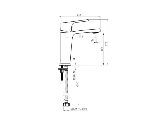 Washbasin faucet Rubineta Modena-18 (BK) Black