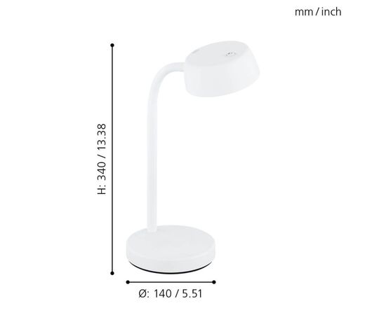 Table lamp LED Eglo 4.5W CABALES white 99334