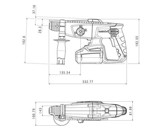 პერფორატორი აკუმულატორის Metabo KHA 18 LTX 18V (600210800)