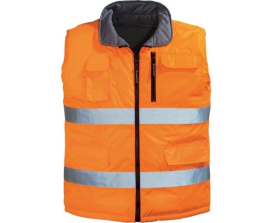 Warm double-sided waistcoat Coverguard 7HWGO M orange