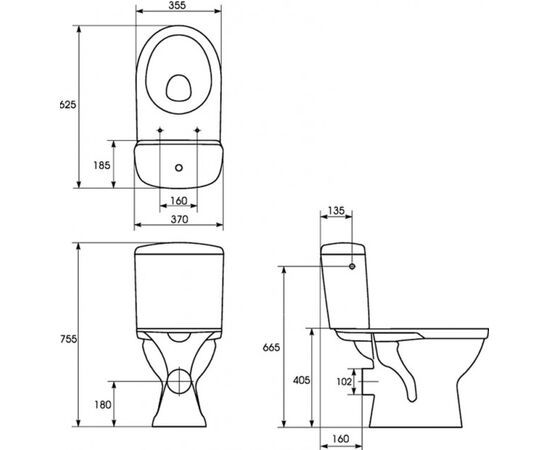 Toilet Compact Cersanit  MR011 3/6 polypropylene cover white