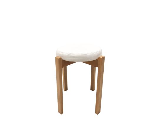 Stool "Mtkvari" wooden beige seat 39x39x46 cm