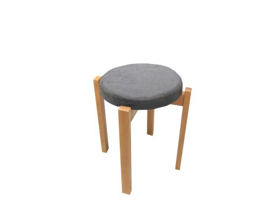 Stool "Mtkvari" wooden gray seat 39x39x46 cm