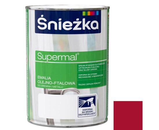 Enamel oil-phthalic Sniezka Supermal RAL590 800 ml glossy red