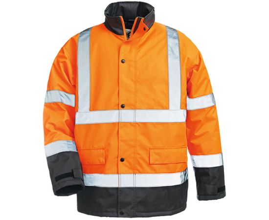 Jacket with reflector Coverguard Roadway 7ROAO L orange/dark blue