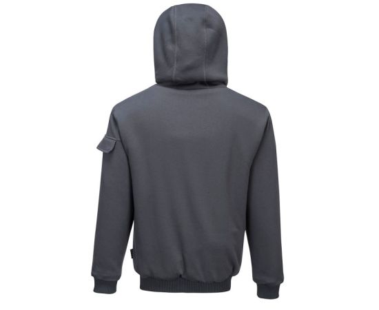 Work hooded sweater with zipper Portwest KS32ZOR M grey