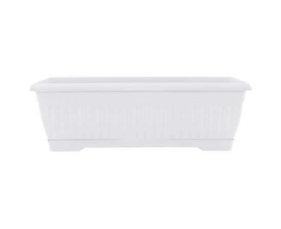 Balcony plastic flower pot with stand Aleana Terra 50x19 white