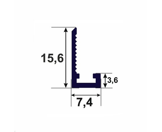 Aluminum anti-plinth PROFIL CENTER Best Deal 15.6x7.4x2500 Black