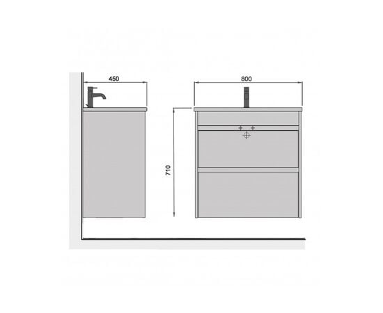 Bathroom furniture with washbasin Polo Loft 80-U grey/white Cosmo 80 cm