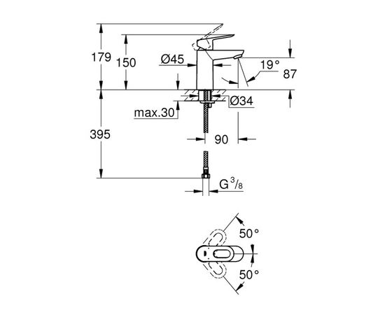 Смеситель для умывальника Grohe Start Loop 23351000