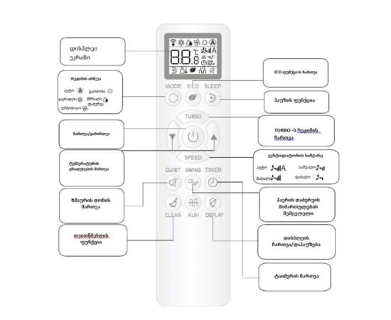 კონდიციონერი კედლის CHIQ QB-12K BTU12000 Ioniser WI-FI