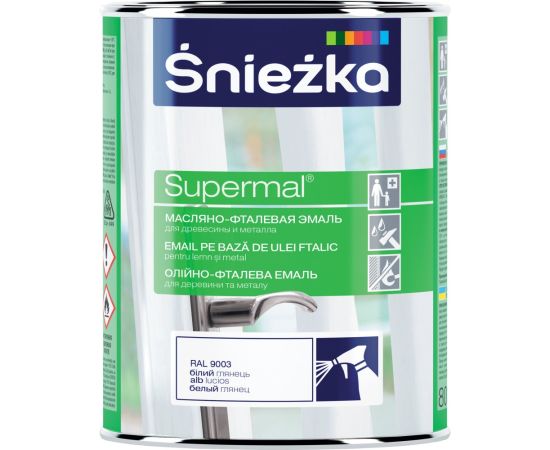 Эмаль масляно-фталевая Sniezka Supermal F530 800 мл глянцевая темно синяя