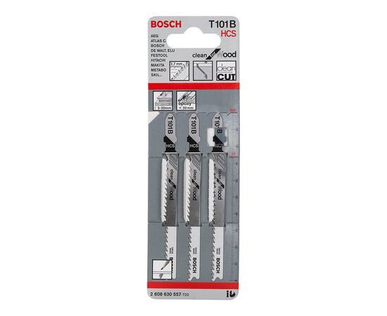 Jigsaw saw for wood Bosch 2608630557 T101B HСS 3 pcs