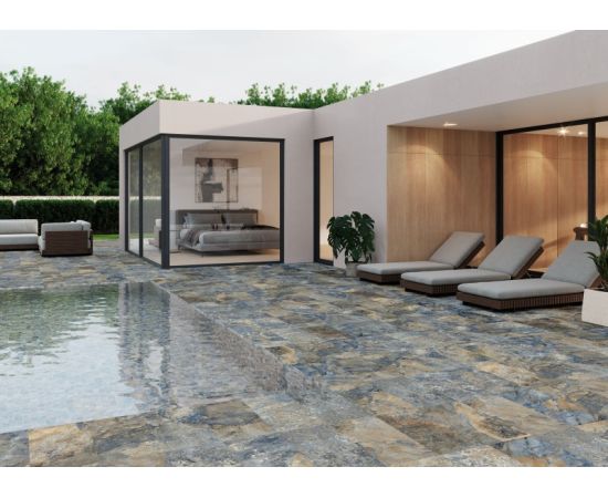 კერამოგრანიტი Halcon Ceramicas P Piedra Bali Azul Mat PRI 30X60სმ